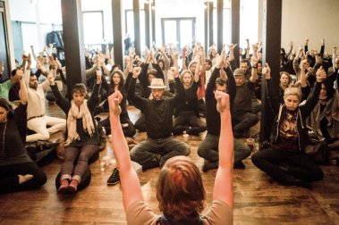 (From the article:) Few meditation studios have capitalized on mindful networking more than the Path, which has emerged as a downtown hub for technology and fashion entrepreneurs. The Monday sessions tend to be jammed, and attendees are encouraged to drink tea and mingle after class. Credit 